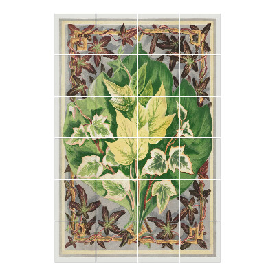 Vízálló csempe matrica Levelek dekoratív háttérben