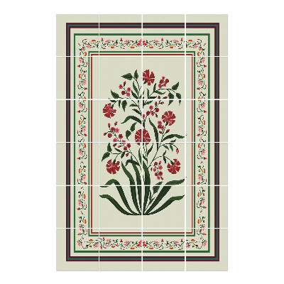 Csempematrica Virágos növényi motívum