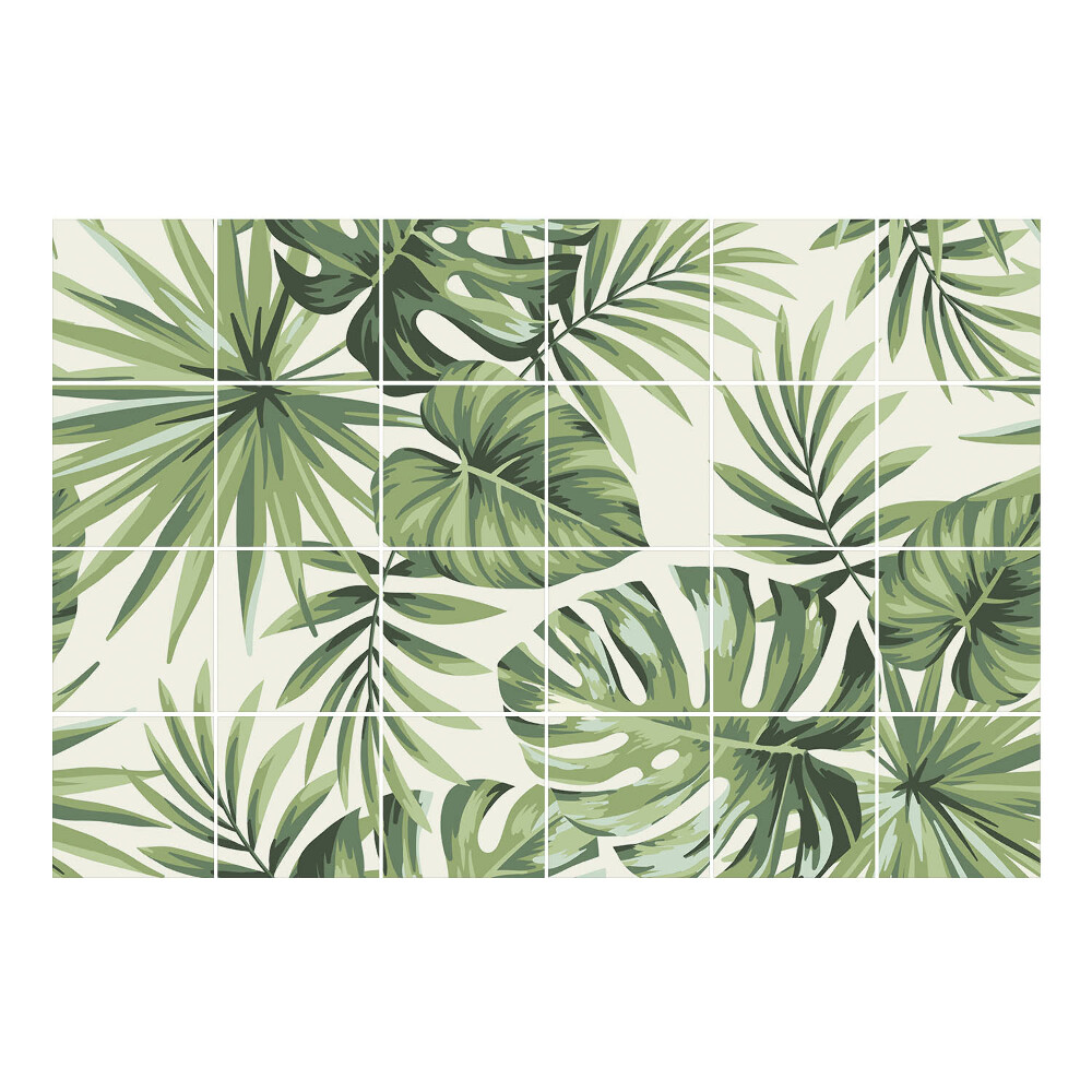 Csempefólia Trópusi levelek elrendezése