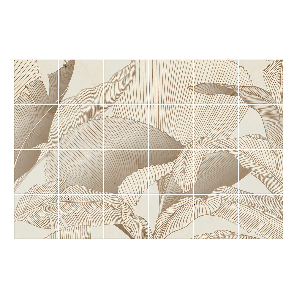 Csempe dekor matrica Levelek finom vonalakban