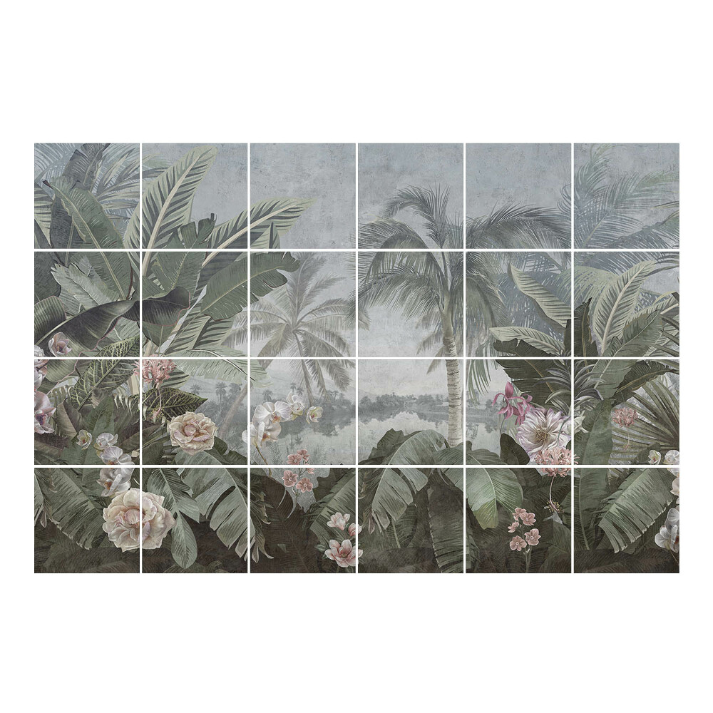 Vízálló csempe fólia Trópusi táj növényzettel