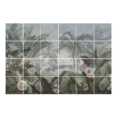 Vízálló csempe fólia Trópusi táj növényzettel