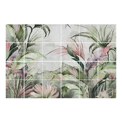 Csempe dekor matrica Trópusi dzsungel levelekkel