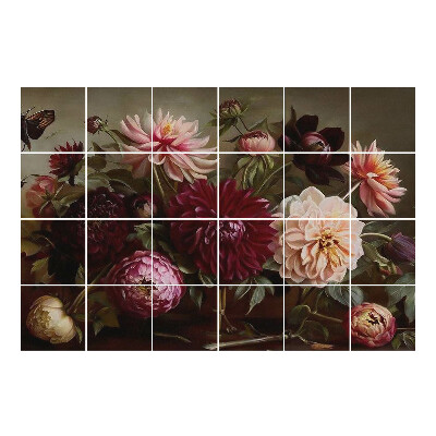 Vízálló csempe fólia Virágcsokor részletesen