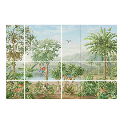 Csempefólia Trópusi paradicsom madarakkal