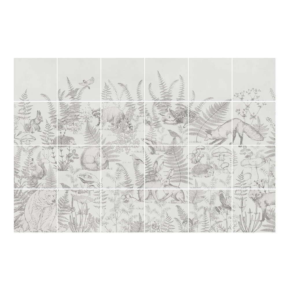 Csempe dekor matrica Erdei jelenet állatvilággal