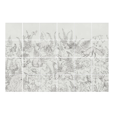 Csempe dekor matrica Erdei jelenet állatvilággal