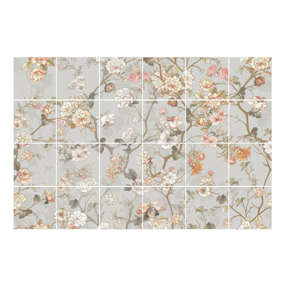 Csempefólia Virágmotívum gallyakban