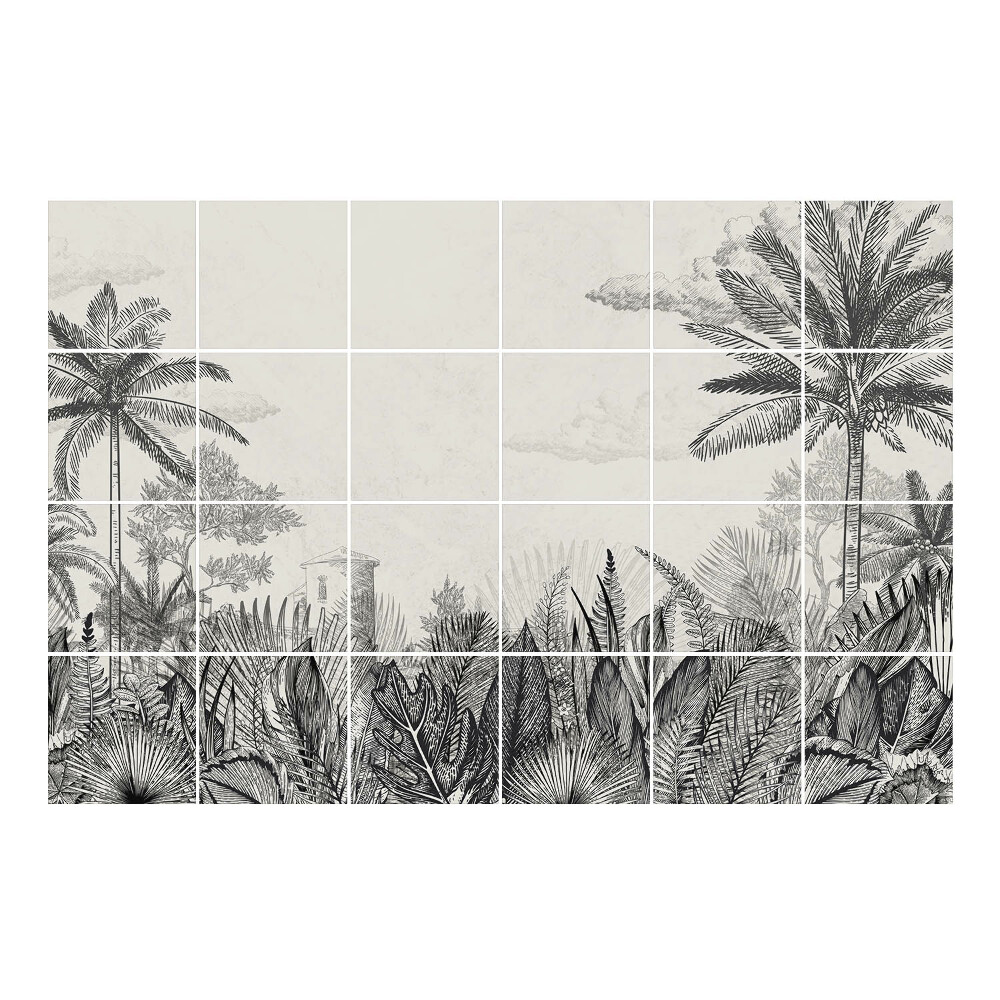 Csempe dekor matrica Trópusi növényi táj