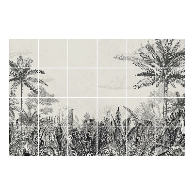 Csempe dekor matrica Trópusi növényi táj