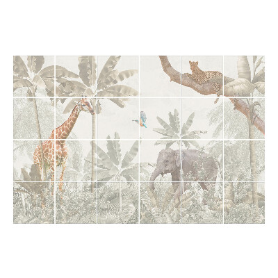 Vízálló csempe fólia Trópusi állatvilág a dzsungelben