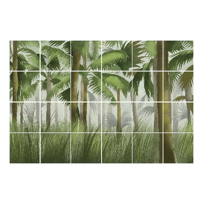 Vízálló csempe fólia Trópusi erdő pálmafákkal