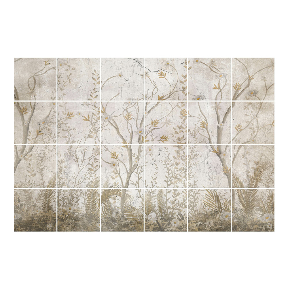 Csempe dekor matrica Virágos erdő