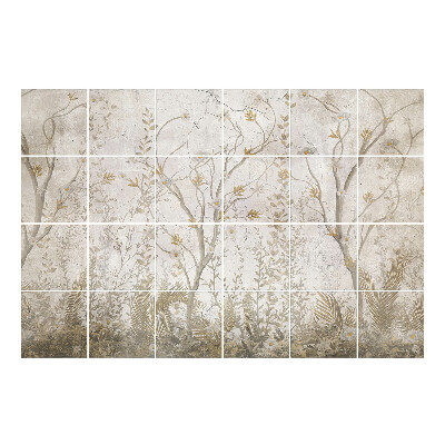 Csempe dekor matrica Virágos erdő