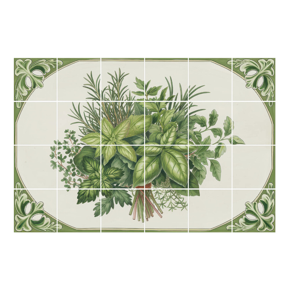 Vízálló csempe fólia Gyógynövényes dekoratív csokor