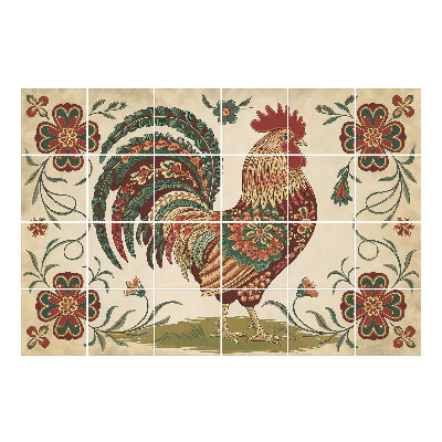 Csempe dekor matrica Kakas népi stílusban