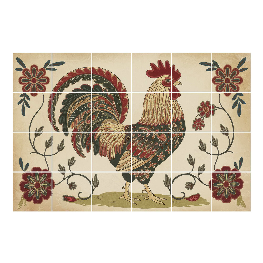 Csempefólia Kakas népi stílusban