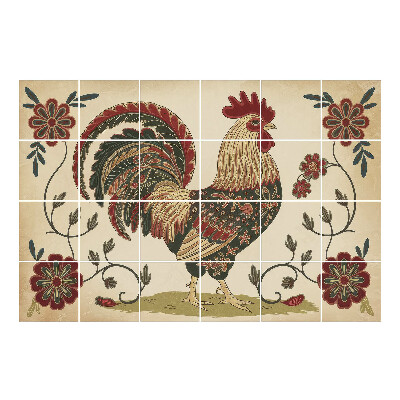 Csempefólia Kakas népi stílusban