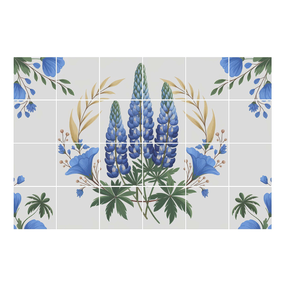 Vízálló csempe fólia Virágmotívum csillagfürtökkel