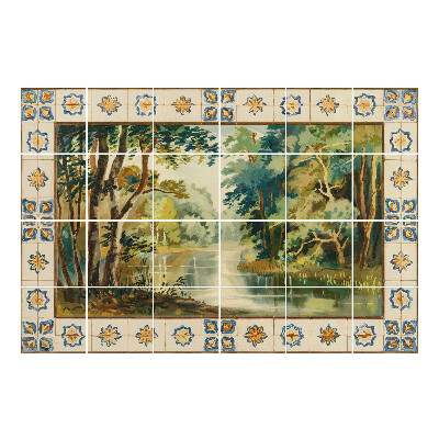 Vízálló csempe fólia Egy békés táj egy folyóval