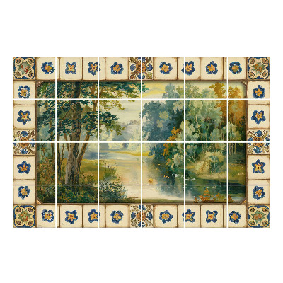 Csempe dekor matrica Festői táj folyóval