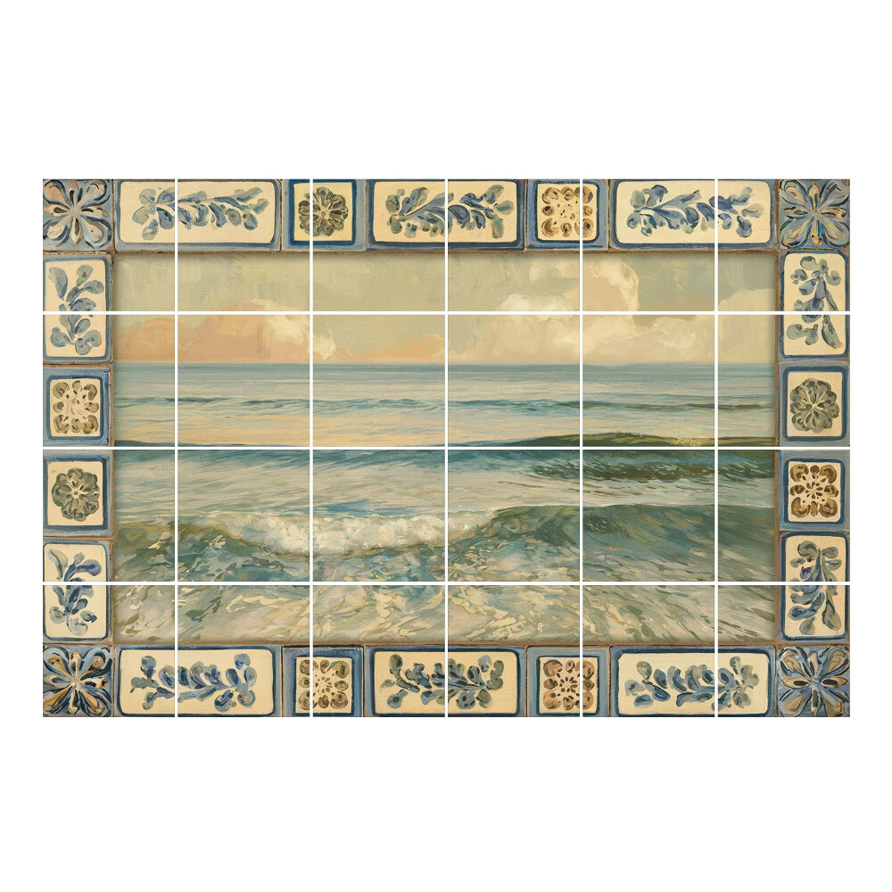 Csempe dekor matrica Tengeri hullámok a képben