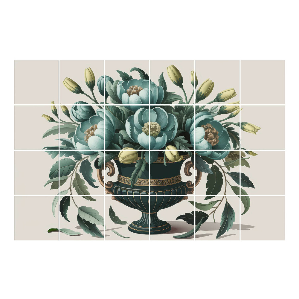 Vízálló csempe fólia Virágok elegáns vázában