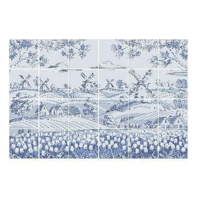 Csempe dekor matrica Idilli táj szélmalmokkal