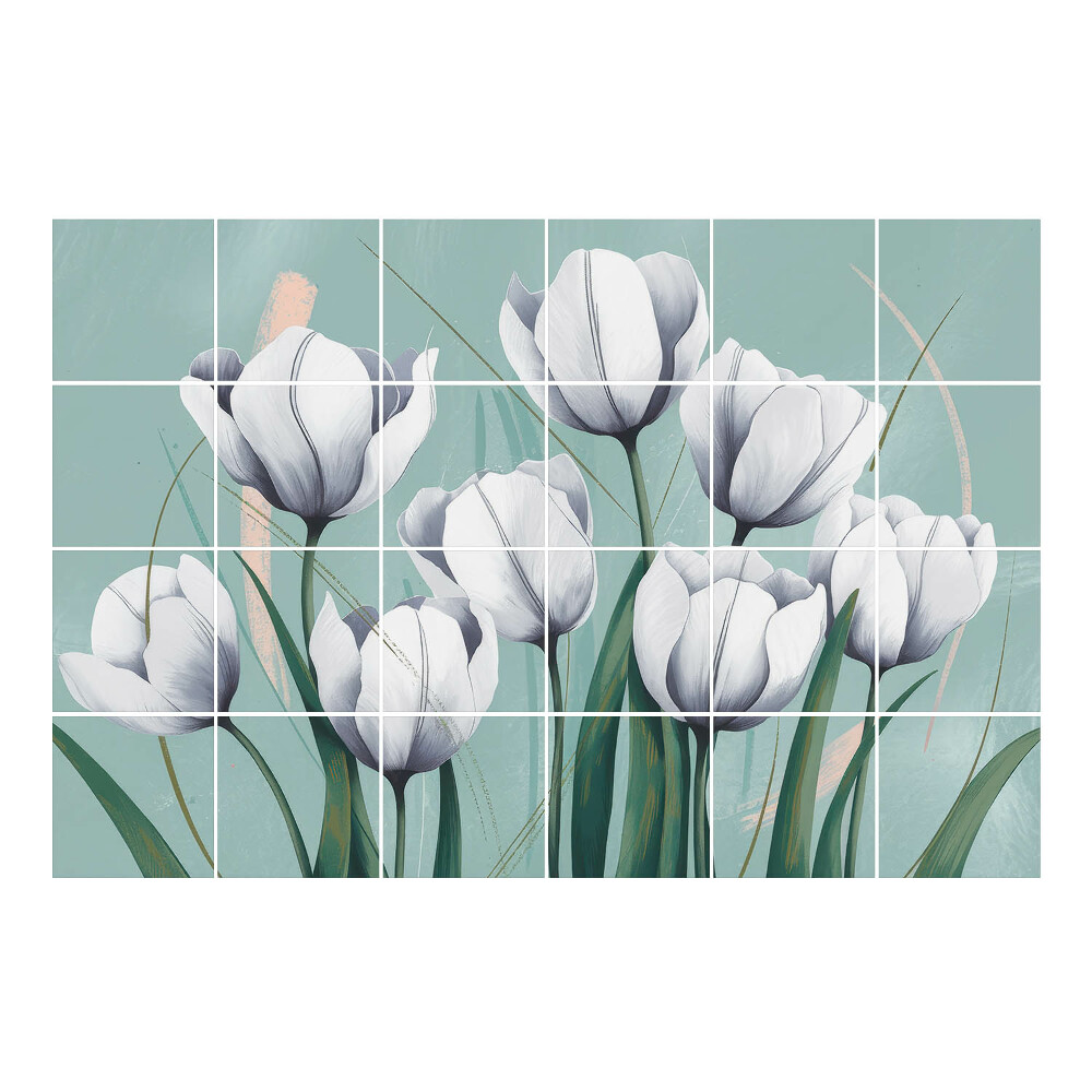 Vízálló csempe fólia Tulipánok finom kompozícióban