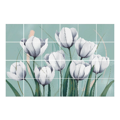 Vízálló csempe fólia Tulipánok finom kompozícióban