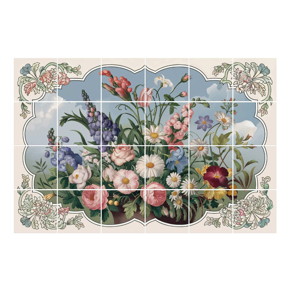 Vízálló csempe fólia Virágcsokor vázában