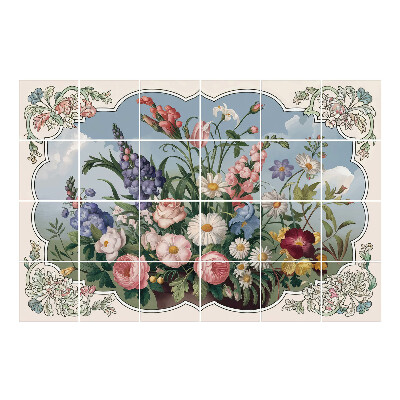 Vízálló csempe fólia Virágcsokor vázában