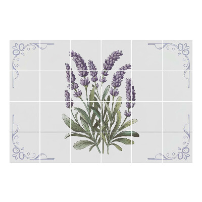 Csempe dekor matrica Levendula virágok levelekkel