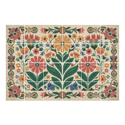 Vízálló csempe fólia Virágos népi motívum