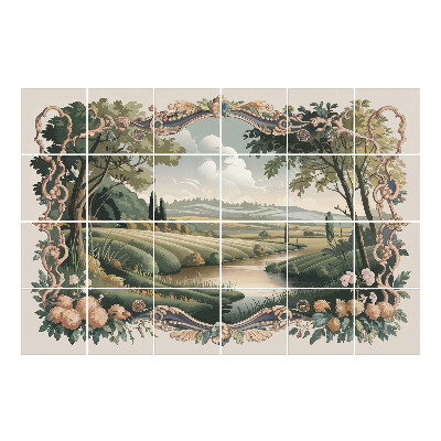 Vízálló csempe fólia Idilli táj folyóval