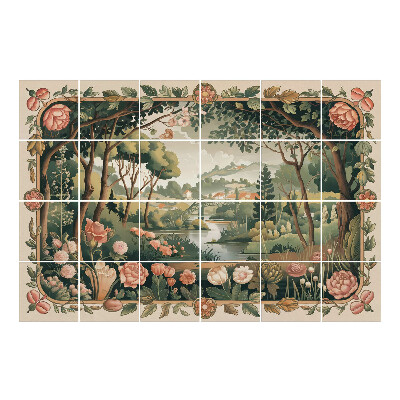 Csempefólia Virágokkal teli táj