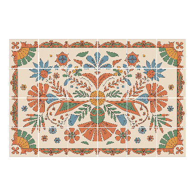 Vízálló csempe fólia Virágos népi motívum