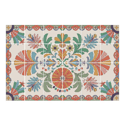 Csempefólia Virágdíszek népi stílusban