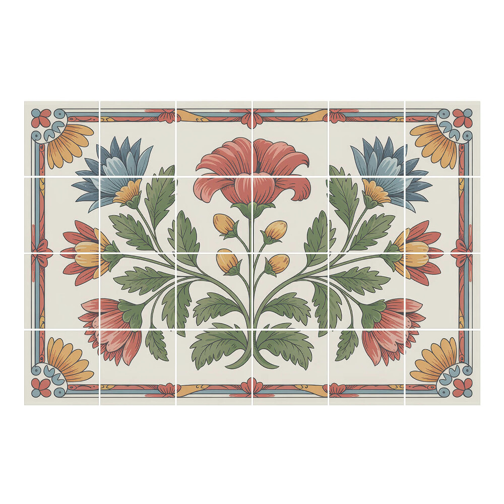 Csempefólia Virágmotívum keretben