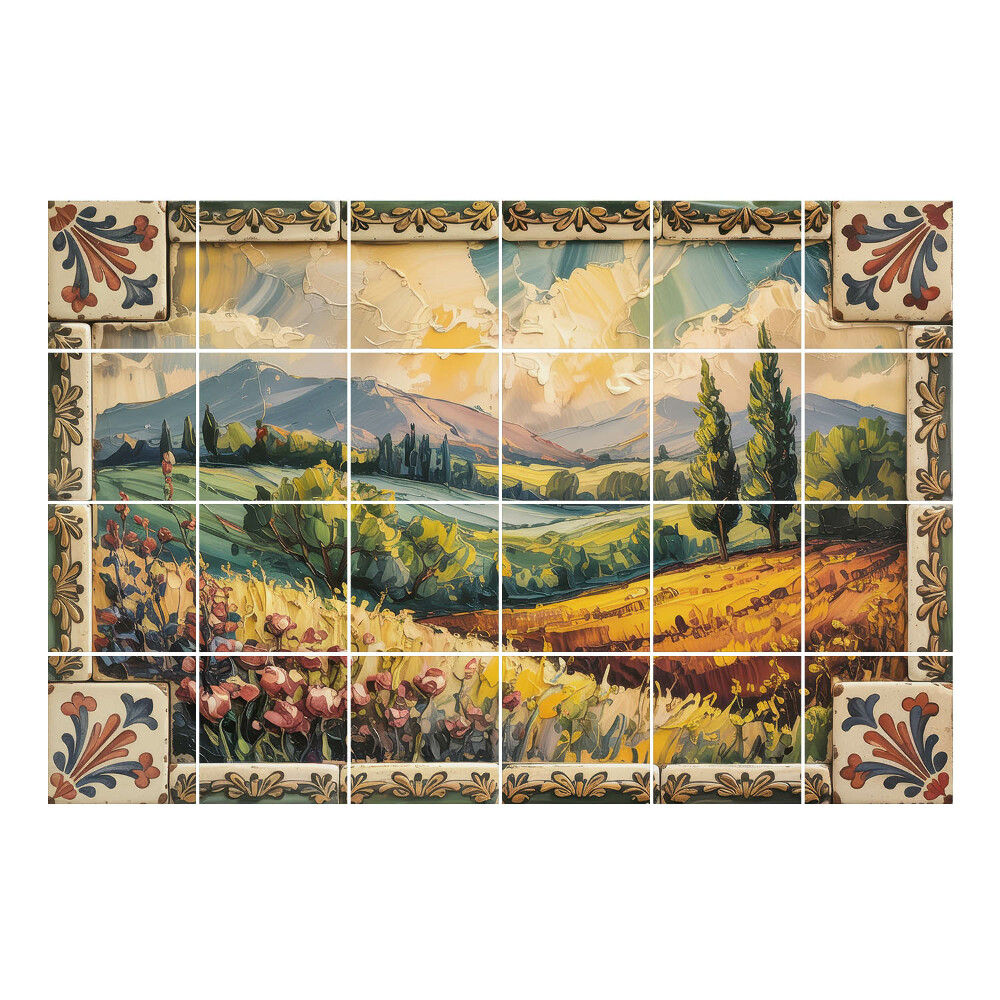 Csempe dekor matrica Festői táj, a természet