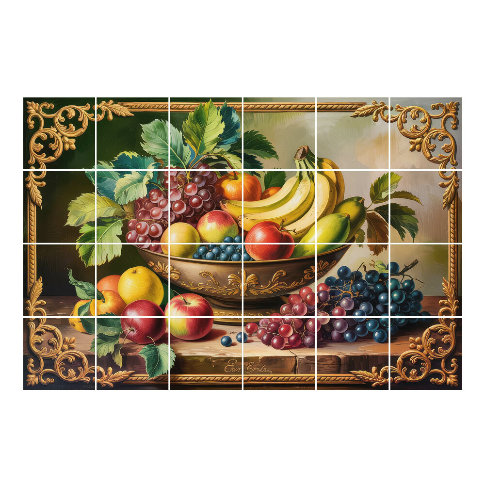 Csempefólia Gyümölcs egy díszes tálban