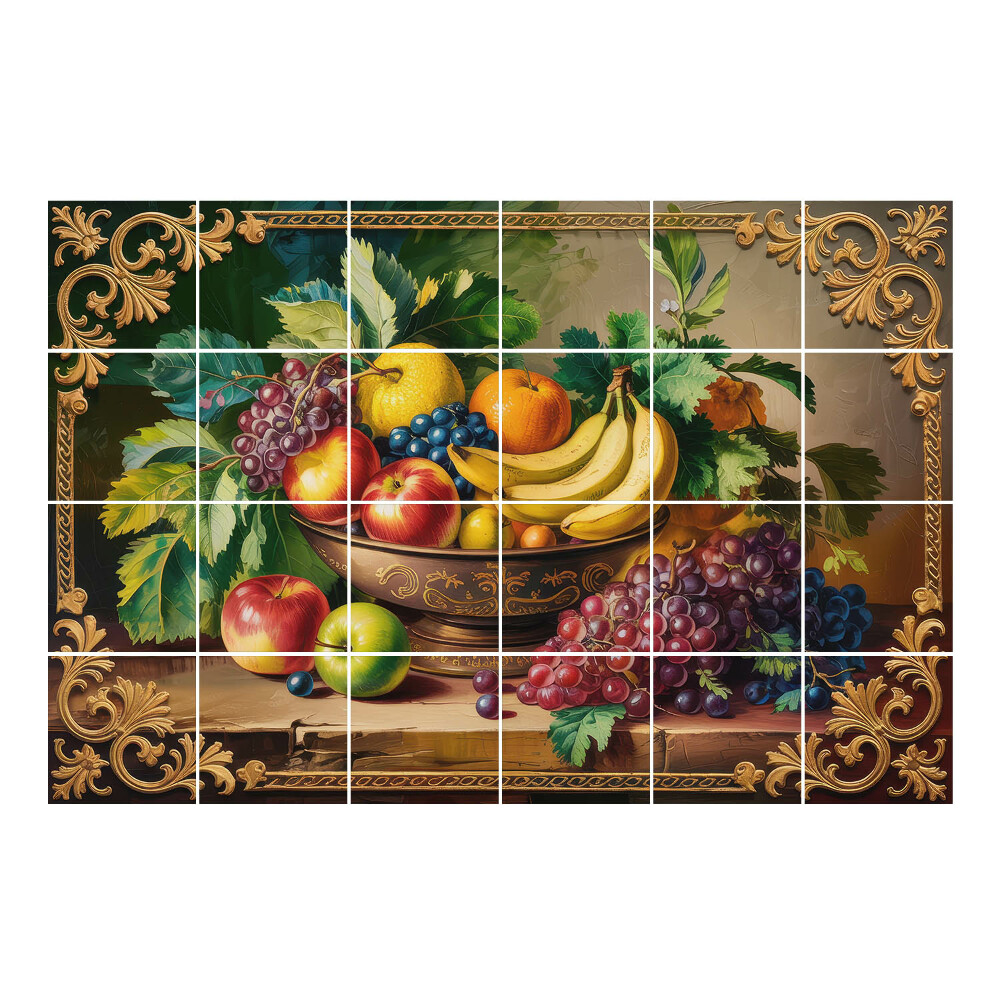 Vízálló csempe fólia Gyümölcskompozíció egy tálban