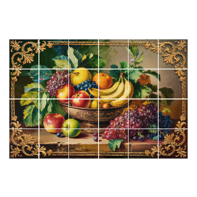 Vízálló csempe fólia Gyümölcskompozíció egy tálban