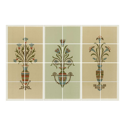 Csempe dekor matrica Virágdíszek vázákban