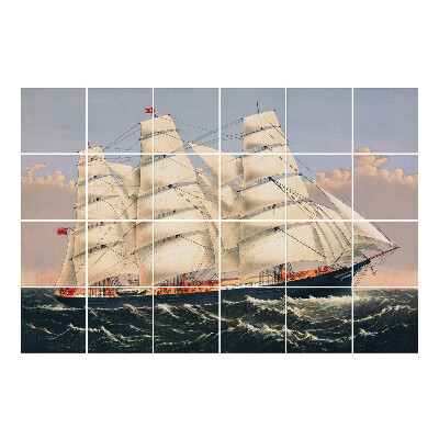 Csempefólia Egy vitorláshajó a hullámokon