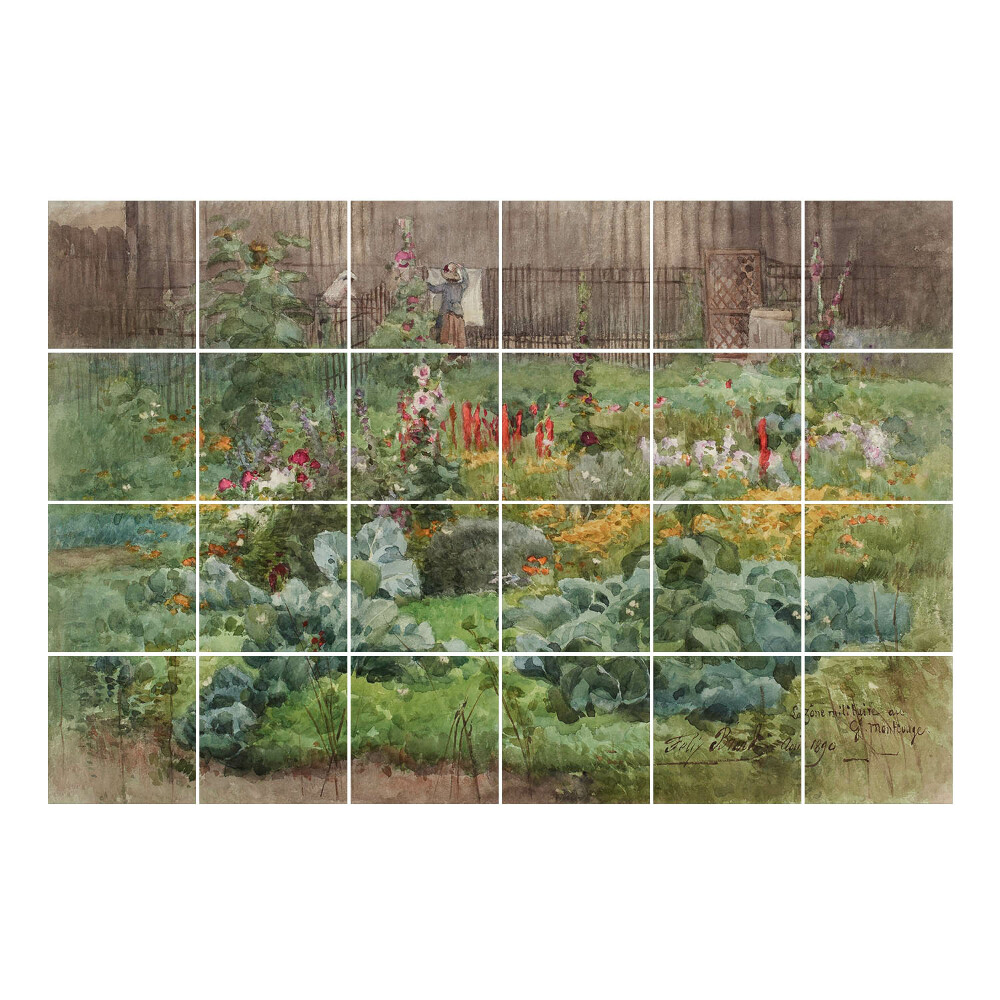 Csempefólia Egy virágokkal teli kert