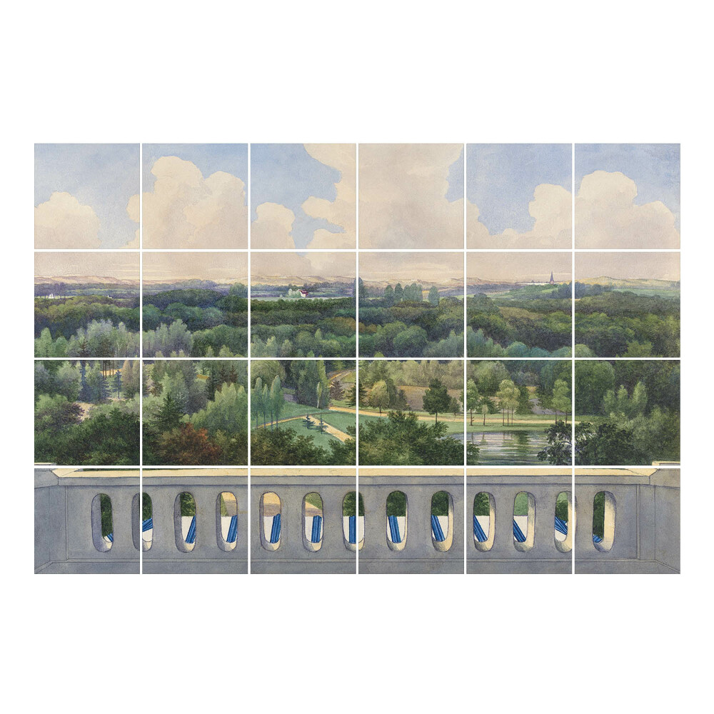 Vízálló csempe fólia Kilátás a parkra a teraszról