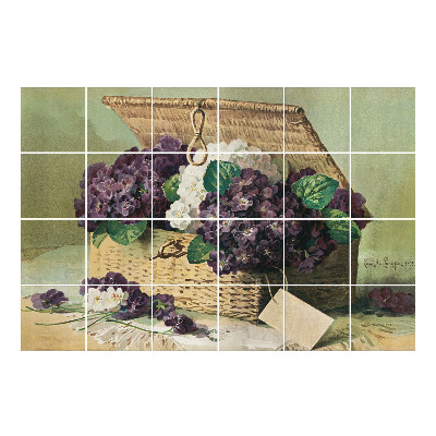 Csempe dekor matrica Egy kosár virág