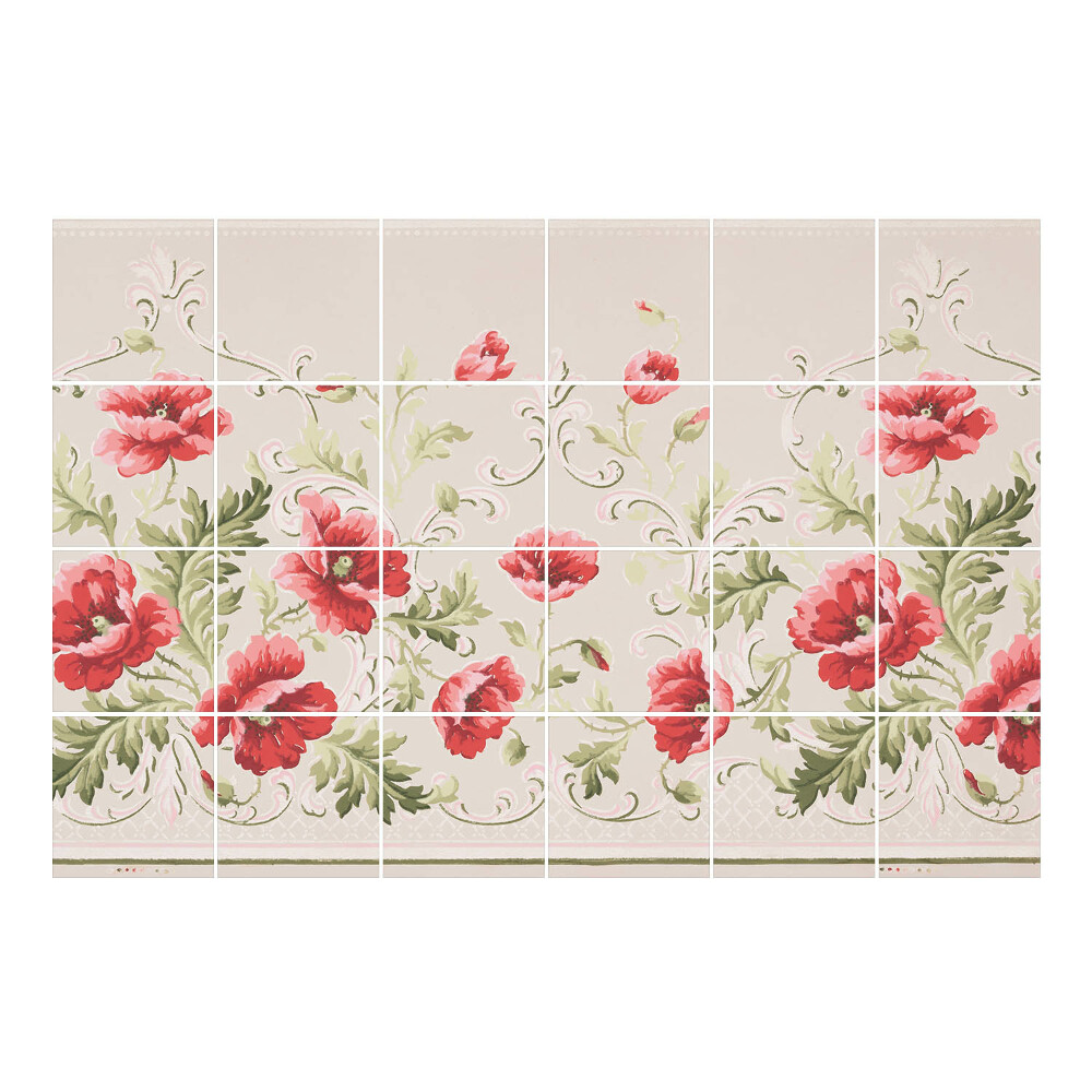 Csempefólia Virágmotívum pipacsokkal