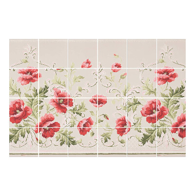 Csempefólia Virágmotívum pipacsokkal